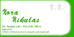 nora mikulas business card