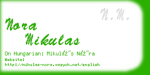 nora mikulas business card